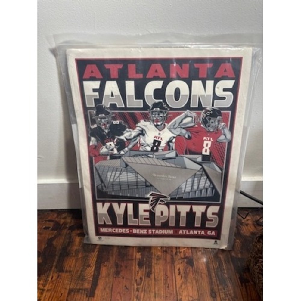 NFL Atlanta‎ Falcons Kyle Pitts Venue Exclusive Print Red NEW Limited Poster